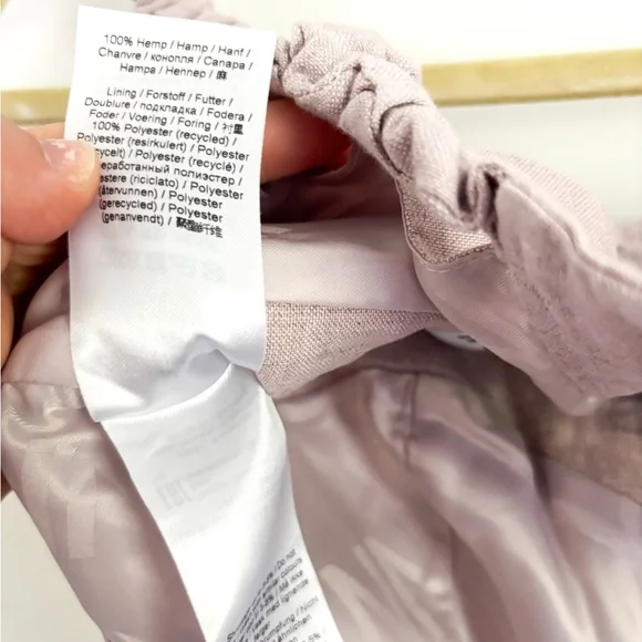 GANNI NWT Ruched Hemp Purple Cropped Halter Tank Light Lilac Size 42 - Picture 10 of 12